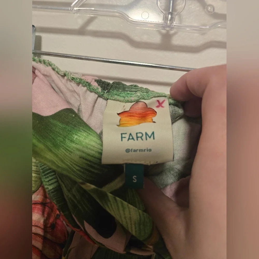 NWOT Farm Rio Pink Palms Paperbag Shorts - Picture 5 of 6